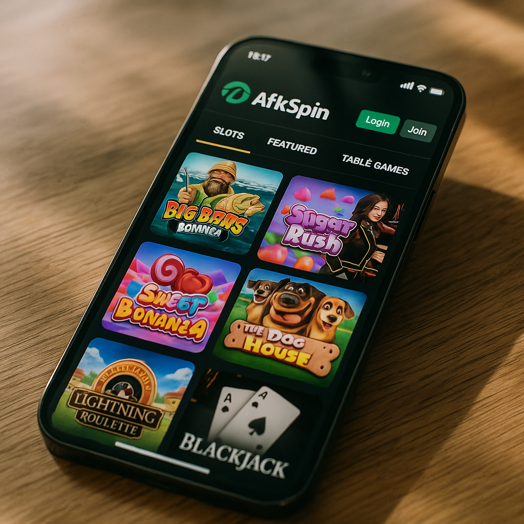 AfkSpin Casino Mobile Interface - Responsive Gaming on Phone
